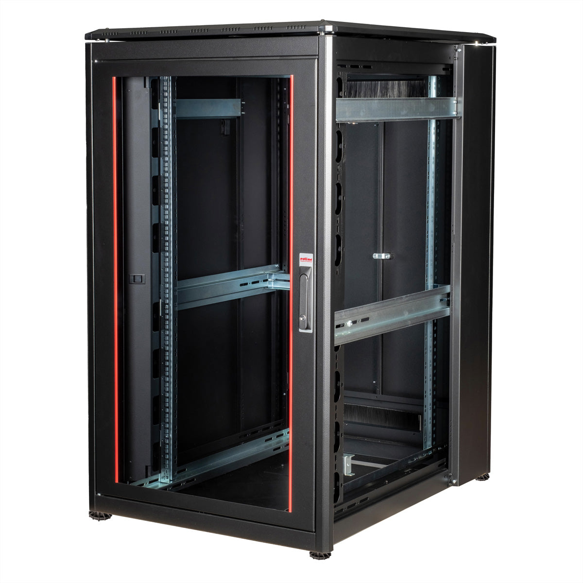ROLINE Pro – 19" Netzwerkschrank 26U, IP20, abschliessbar, 800 × 1000 × 1342 mm, schwarz, Stahl