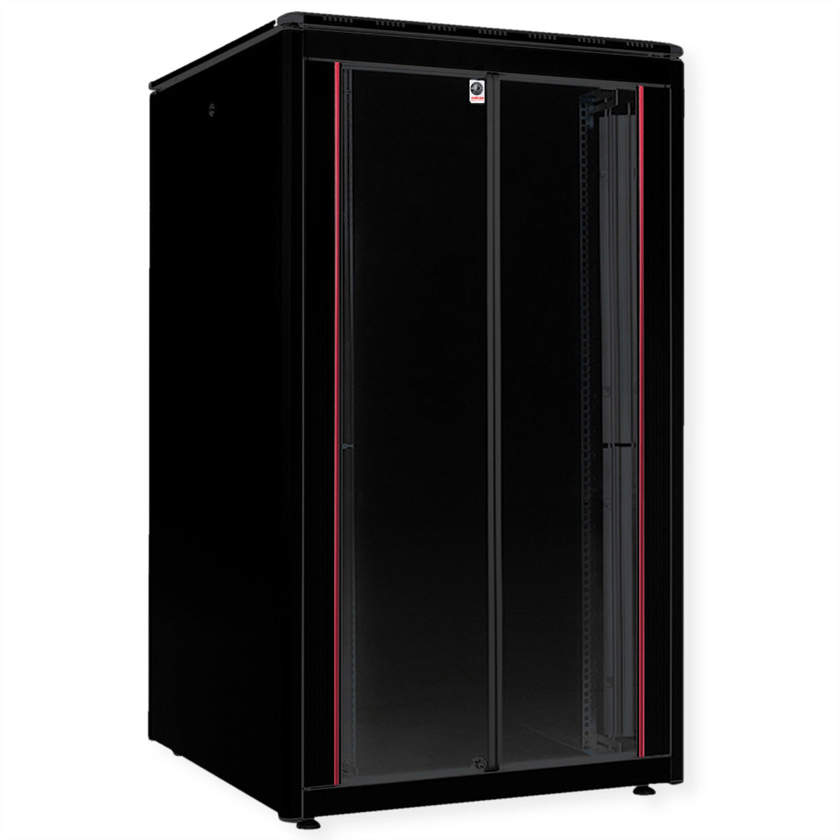 ROLINE Pro – 19" Netzwerkschrank 26U, IP20, abschliessbar, 800 × 800 × 1342 mm, schwarz, Stahl