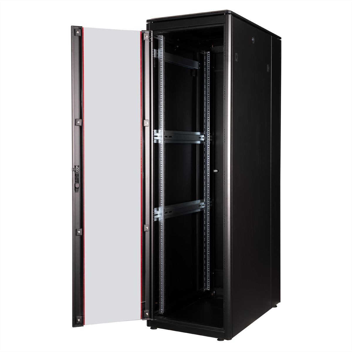 ROLINE Pro – 19" Netzwerkschrank 42U, IP20, abschliessbar, 600 × 1000 × 2053 mm, schwarz, Stahl