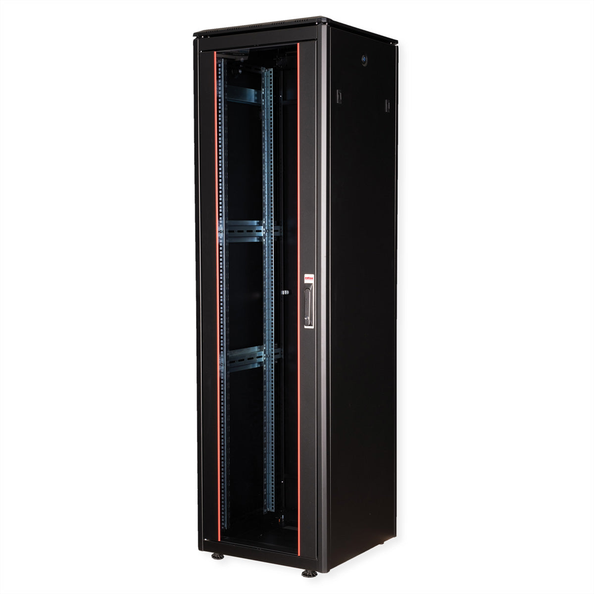 ROLINE Pro – 19" Netzwerkschrank 42U, IP20, abschliessbar, 600 × 600 × 2053 mm, schwarz, Stahl