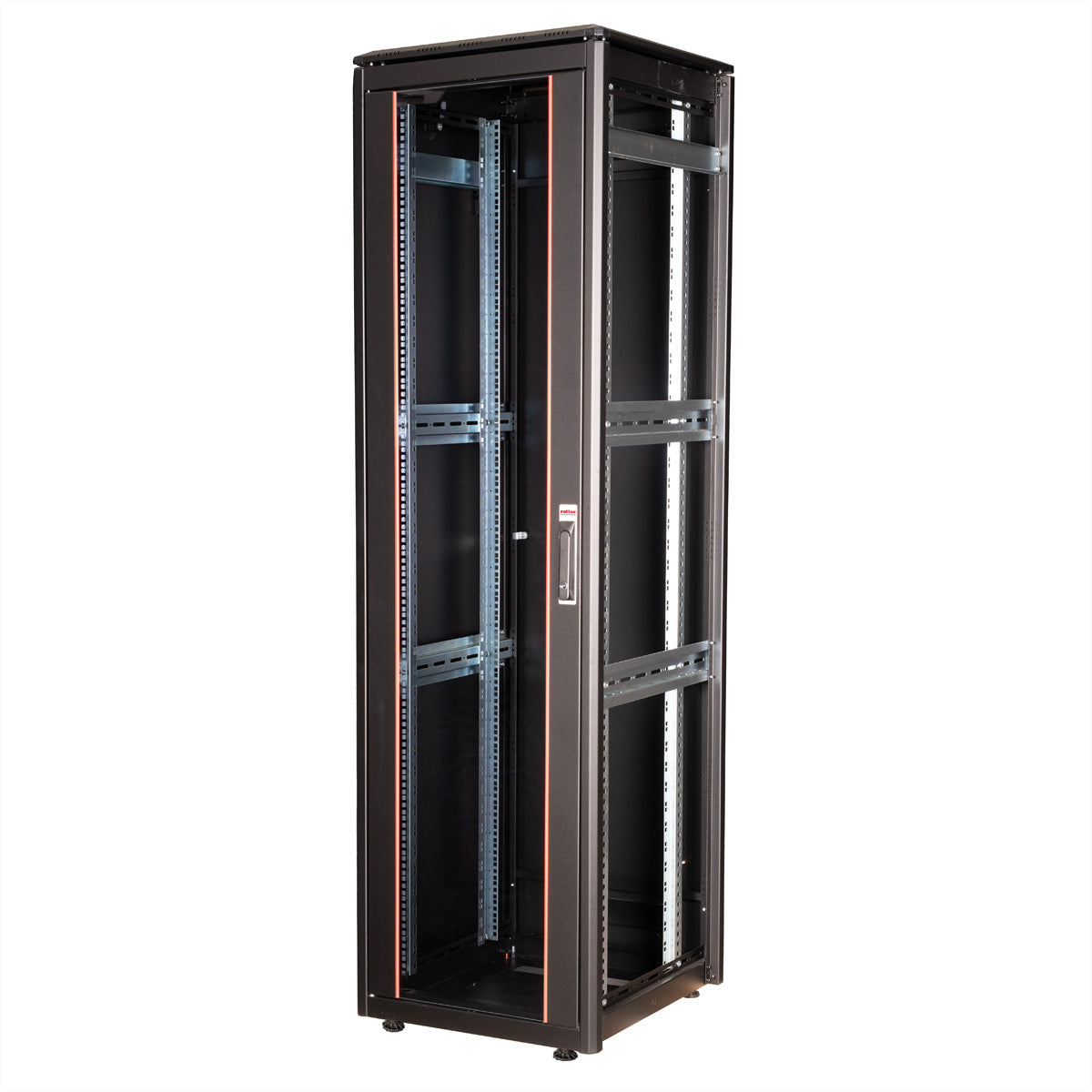 ROLINE Pro – 19" Netzwerkschrank 42U, IP20, abschliessbar, 600 × 600 × 2053 mm, schwarz, Stahl