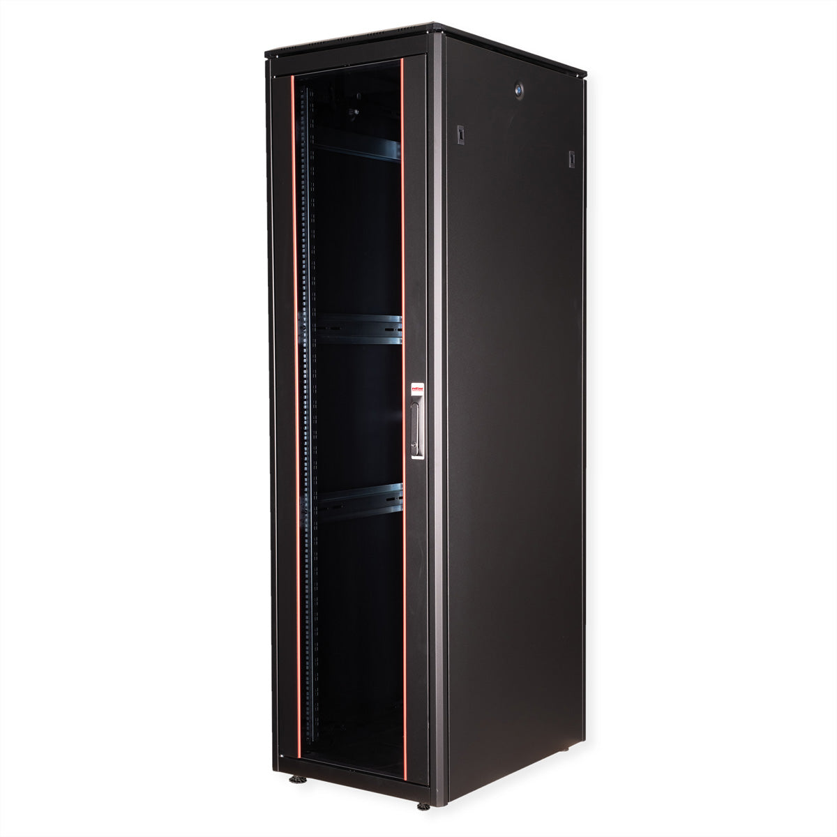 ROLINE Pro – 19" Netzwerkschrank 42U, IP20, abschliessbar, 600 × 800 × 2053 mm, schwarz, Stahl