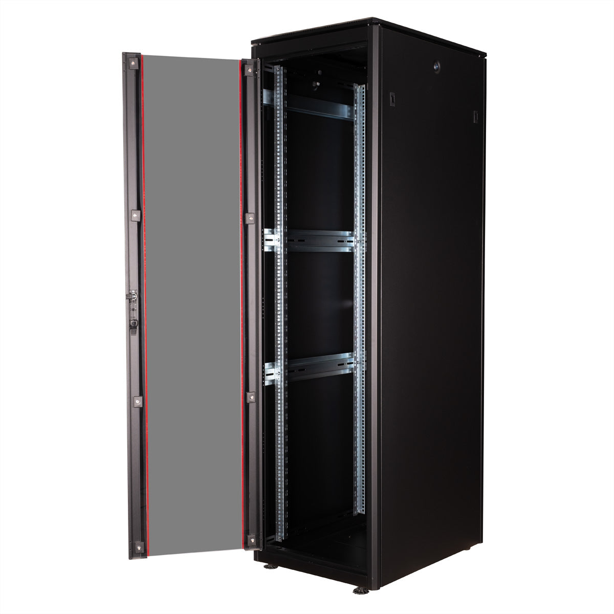ROLINE Pro – 19" Netzwerkschrank 42U, IP20, abschliessbar, 600 × 800 × 2053 mm, schwarz, Stahl