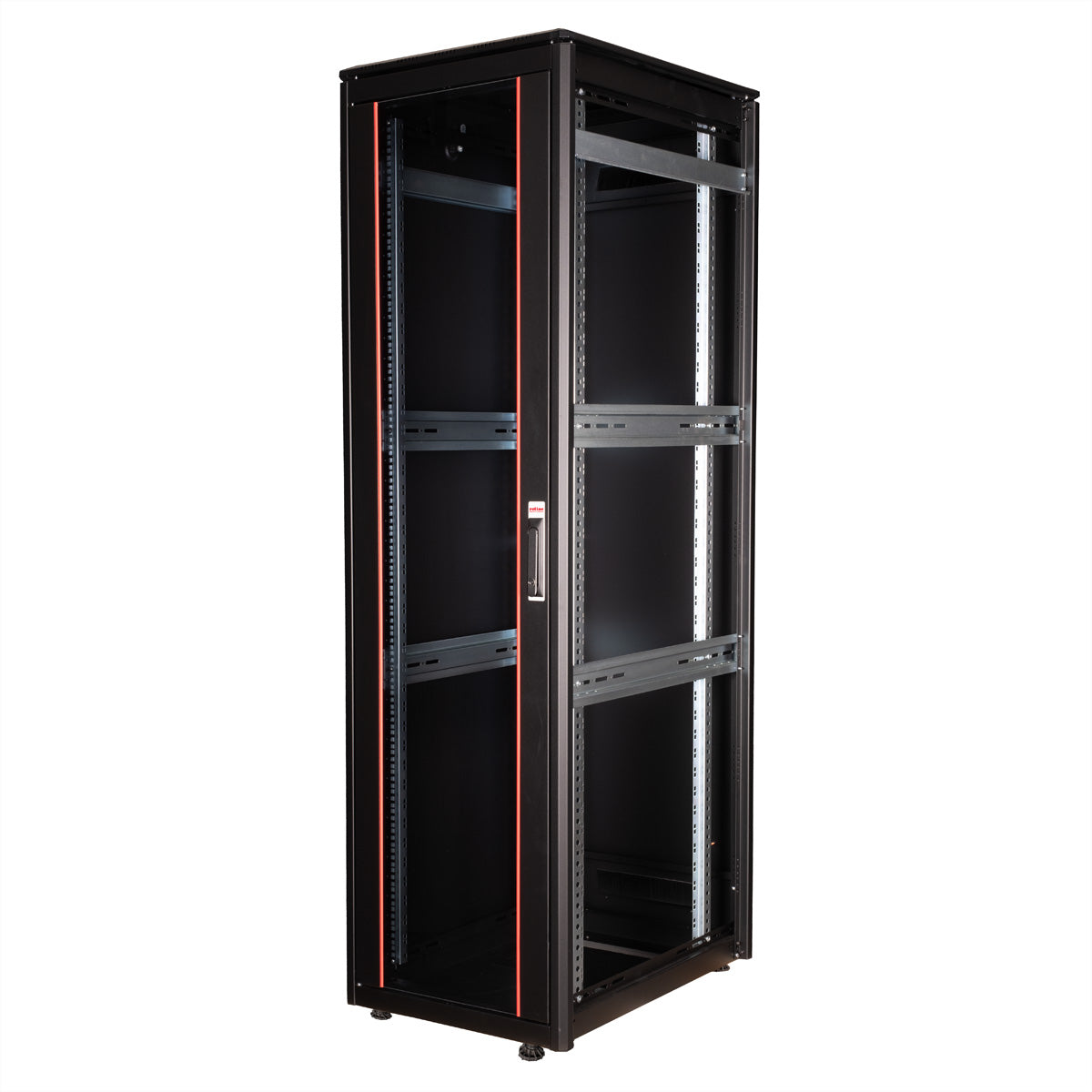 ROLINE Pro – 19" Netzwerkschrank 42U, IP20, abschliessbar, 600 × 800 × 2053 mm, schwarz, Stahl