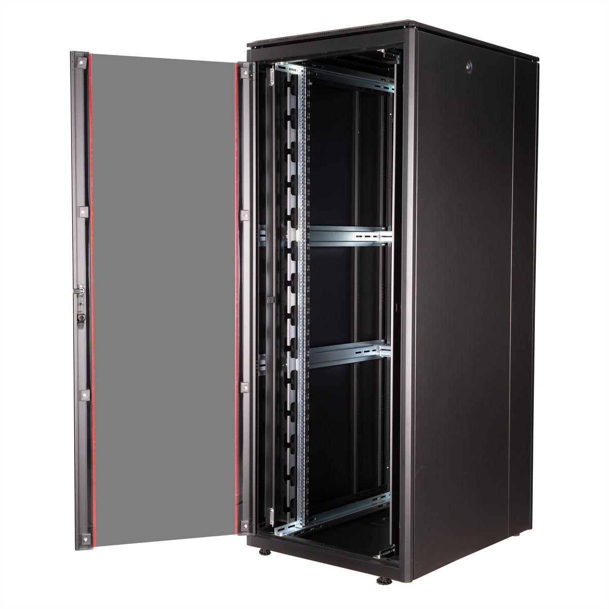 ROLINE Pro – 19" Netzwerkschrank 42U, IP20, abschliessbar, 800 × 1000 × 2053 mm, schwarz, Stahl