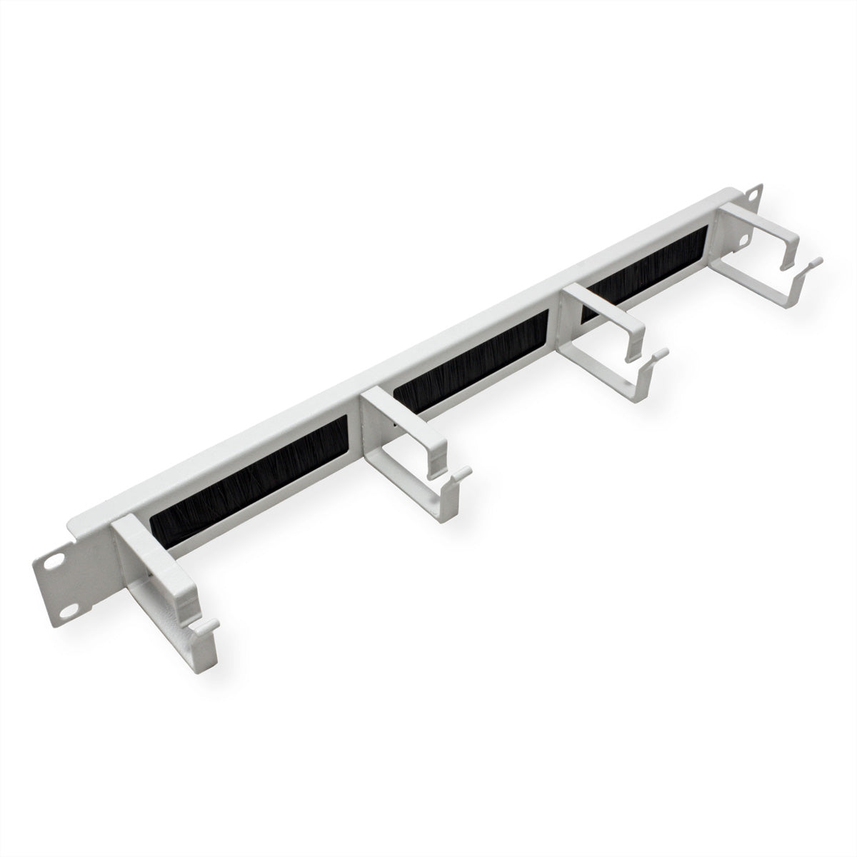 ROLINE 19" Rangierpanel, 1U – Bürstenleiste 44×60 mm, Grau