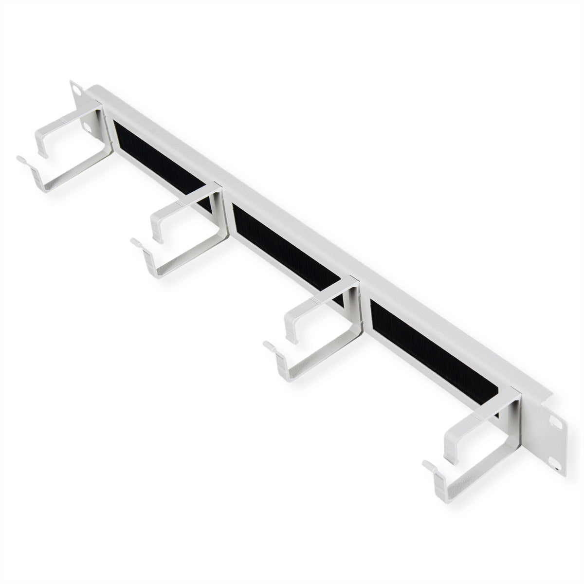 ROLINE 19" Rangierpanel, 1U – Bürstenleiste 44×60 mm, Grau