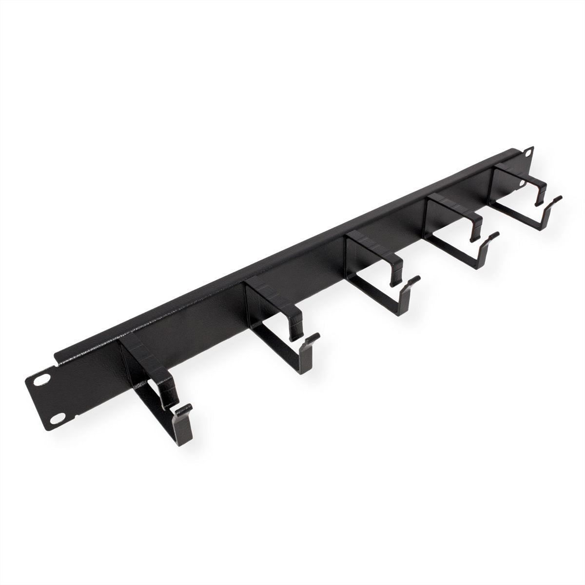 ROLINE 19" Kabelmanager – 1U – 480 × 44 × 80 mm – Stahl – Schwarz