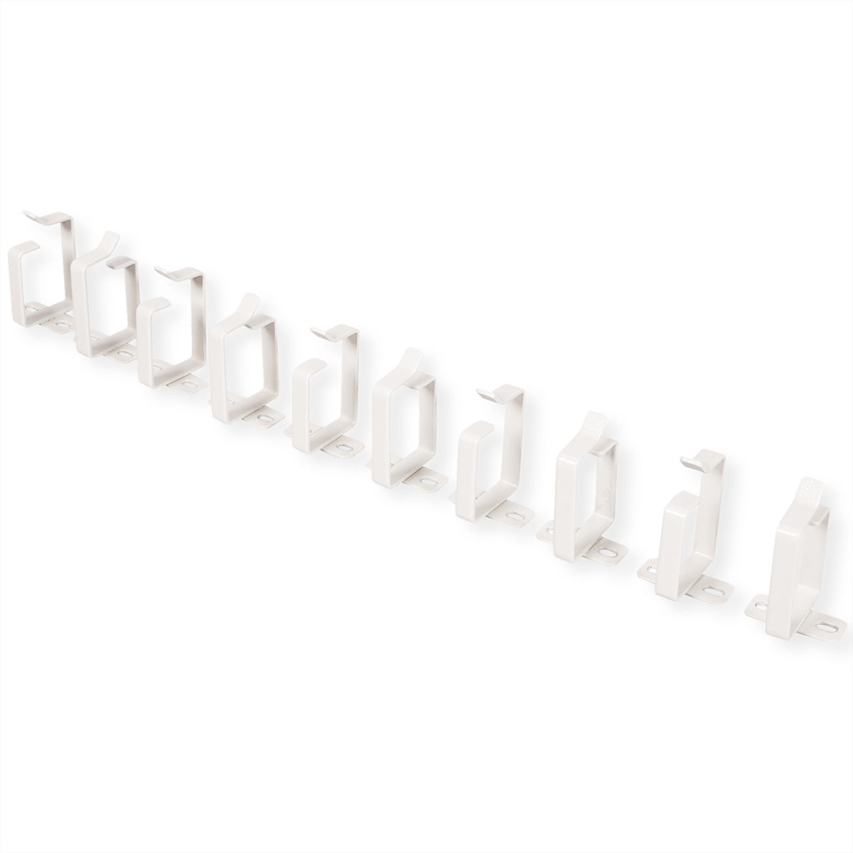 ROLINE Kabelführungsbügel – 10-teilig, mit Montageset, grau, Stahl, B 110 × H 45 × T 44 mm, für 19"-Schrank