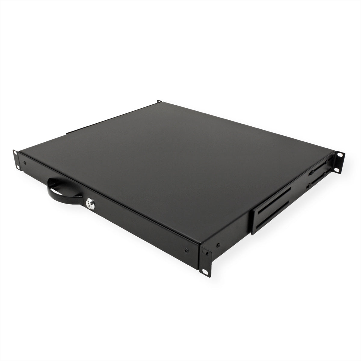 ROLINE 19"-Tastatureinschub, 1 HE, 400 mm Tiefe, abschliessbar, Schwarz