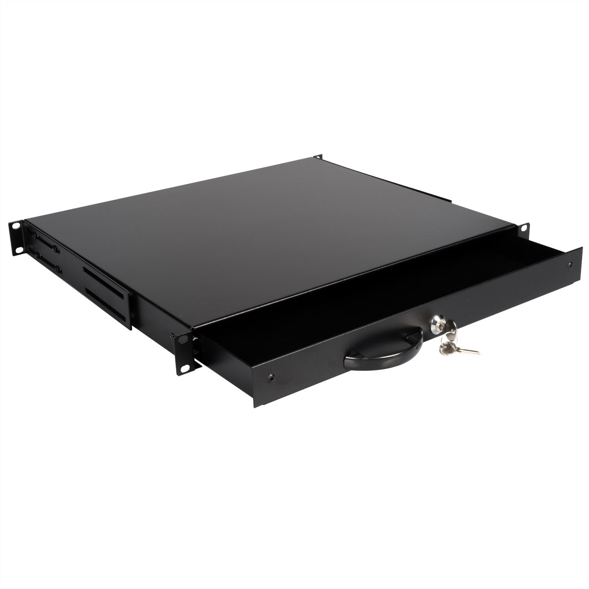ROLINE 19"-Tastatureinschub, 1 HE, 400 mm Tiefe, abschliessbar, Schwarz