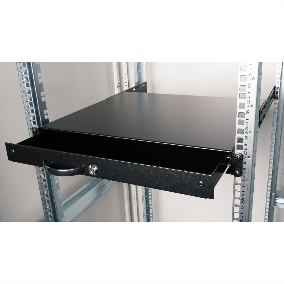 ROLINE 19"-Tastatureinschub, 1 HE, 400 mm Tiefe, abschliessbar, Schwarz