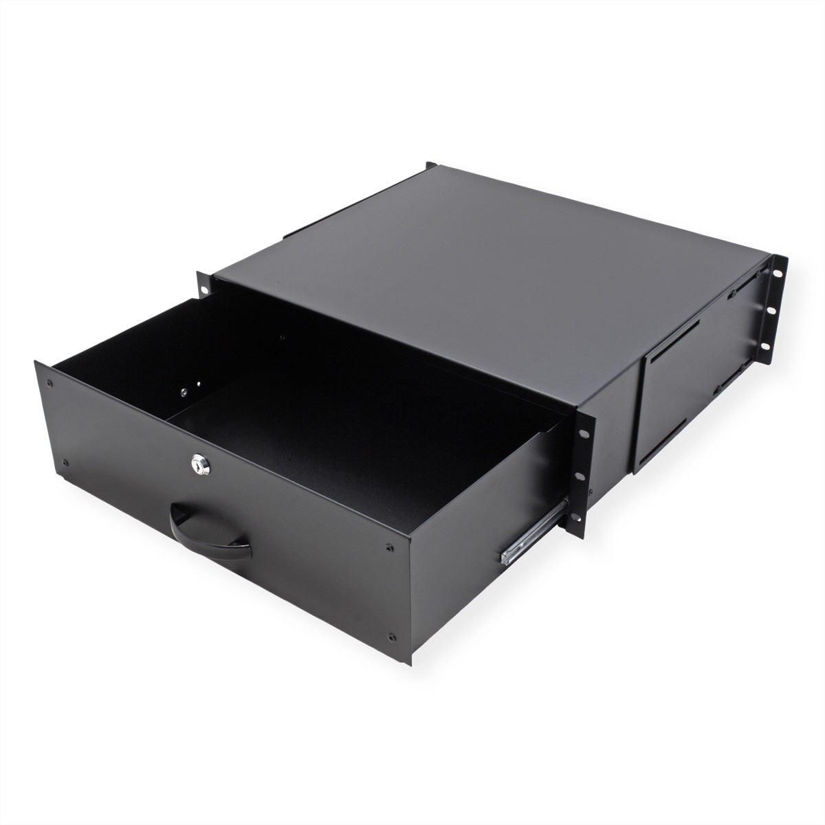ROLINE 19" Tastatureinschub 3U, für 19" Profilschienen, abschliessbar, 485 × 400 × 130 mm, schwarz, Stahl