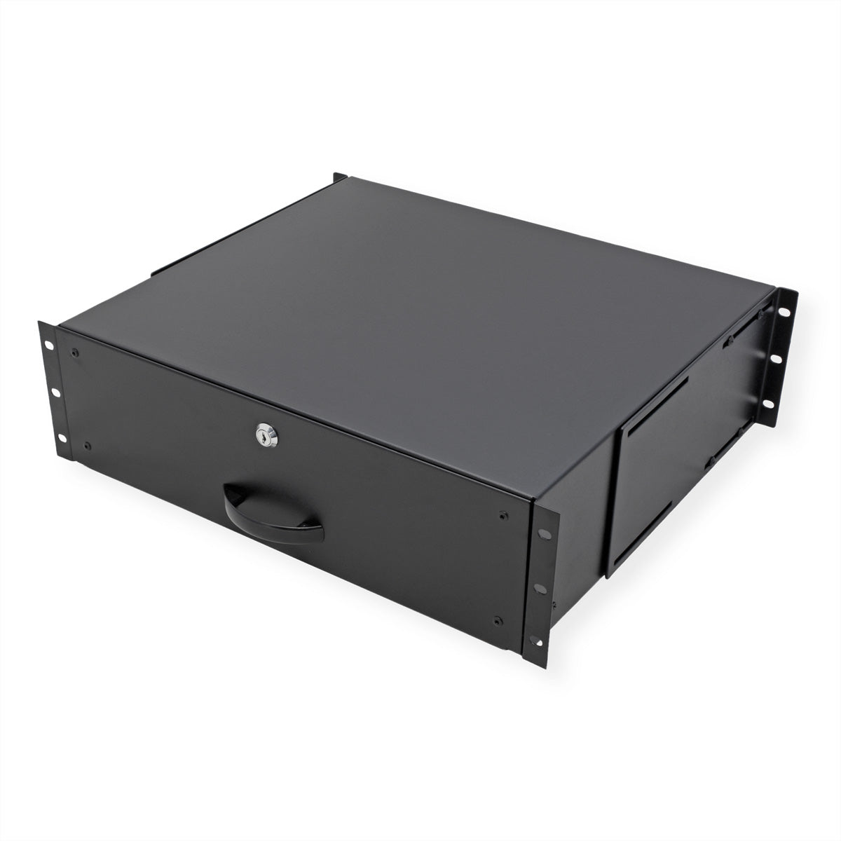 ROLINE 19" Tastatureinschub 3U, für 19" Profilschienen, abschliessbar, 485 × 400 × 130 mm, schwarz, Stahl