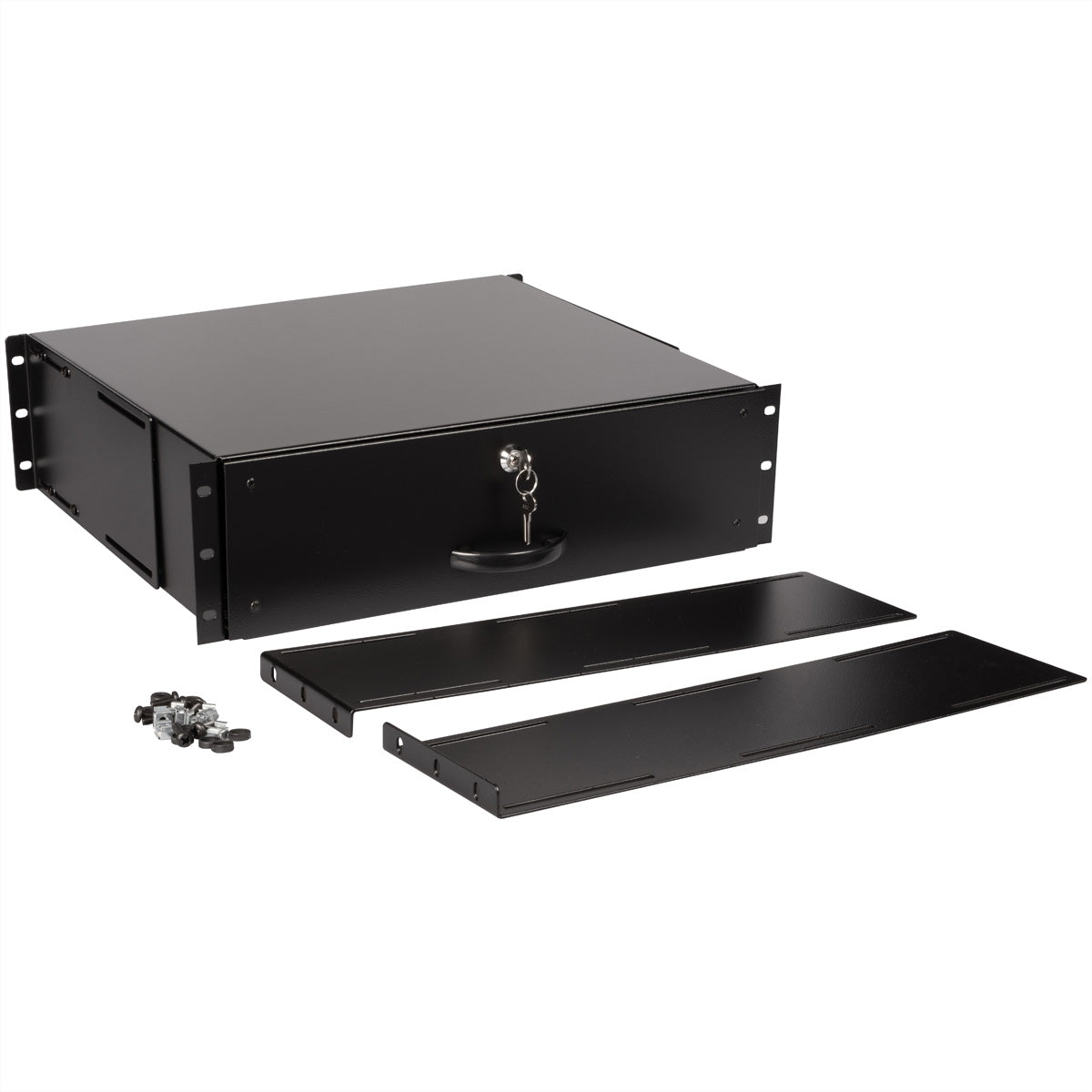 ROLINE 19" Tastatureinschub 3U, für 19" Profilschienen, abschliessbar, 485 × 400 × 130 mm, schwarz, Stahl