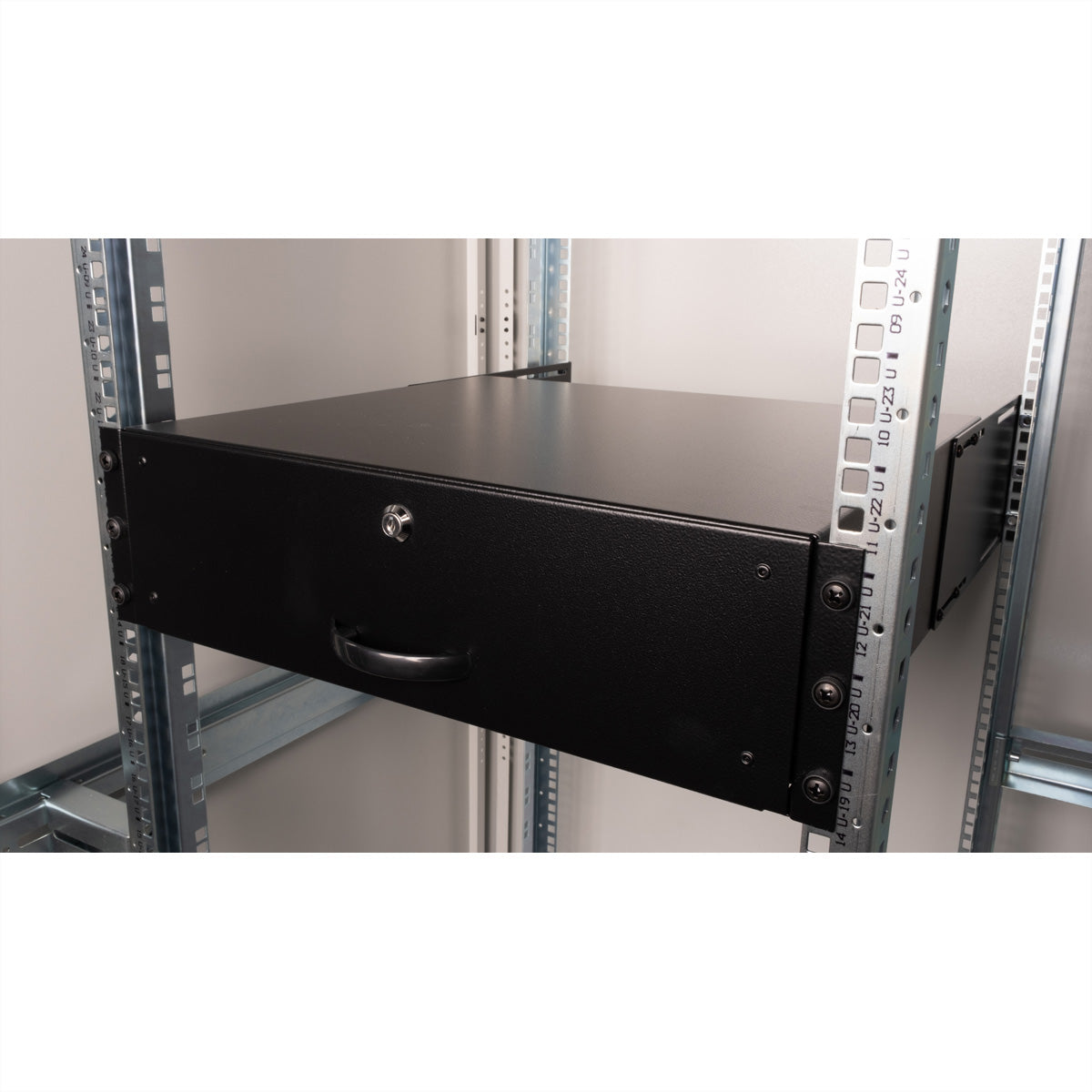ROLINE 19" Tastatureinschub 3U, für 19" Profilschienen, abschliessbar, 485 × 400 × 130 mm, schwarz, Stahl