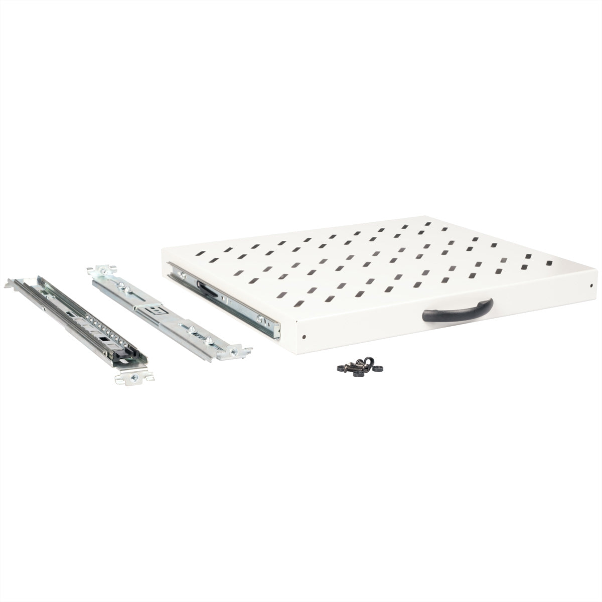 ROLINE Rack-Regalboden 19" – ausziehbar – 1U – 485 × 368 × 40 mm – 25 kg – grau – Stahl