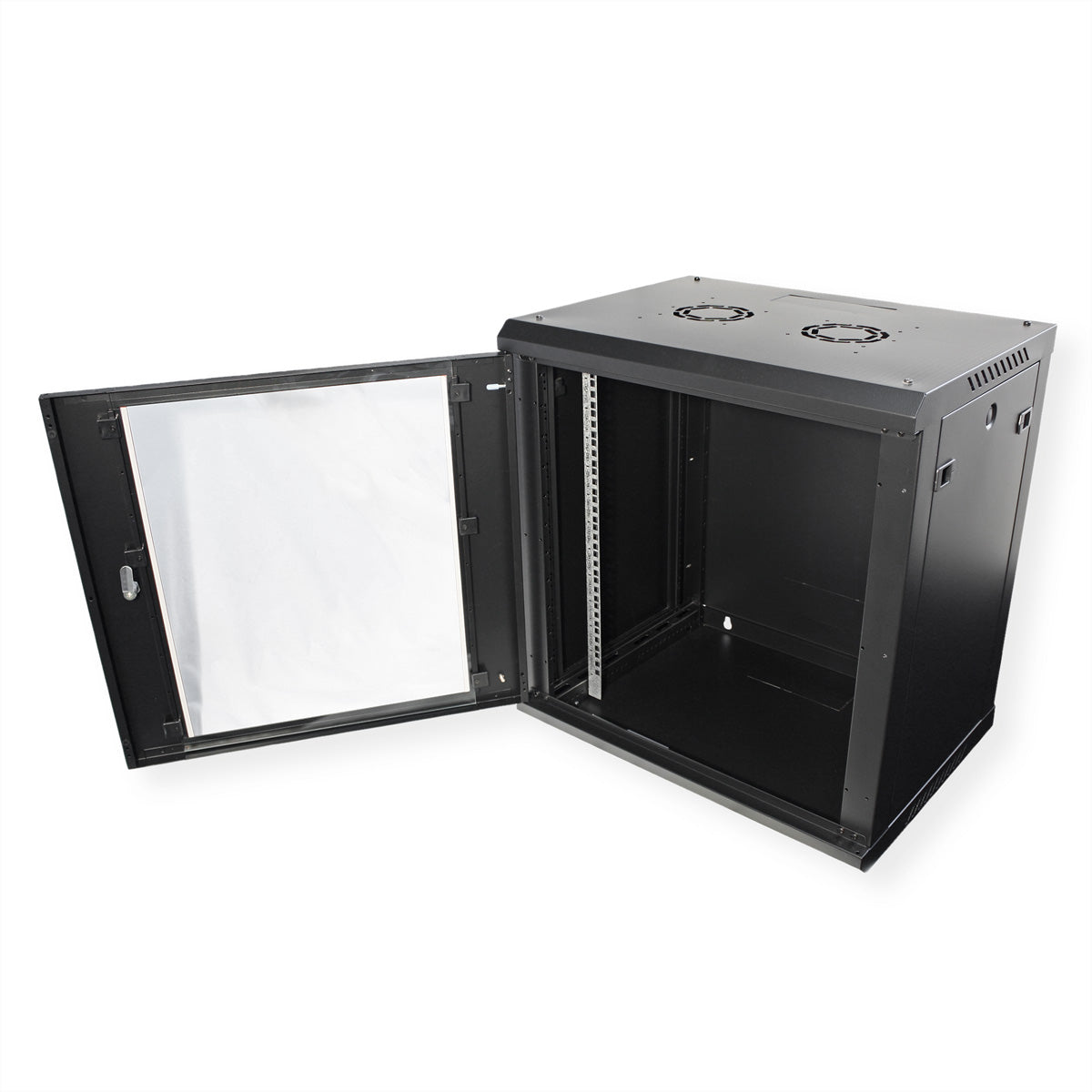 ROLINE Basic Plus – 19" Wandverteiler 12U, IP20, abschliessbar, 600 × 450 × 645 mm, schwarz, Stahl