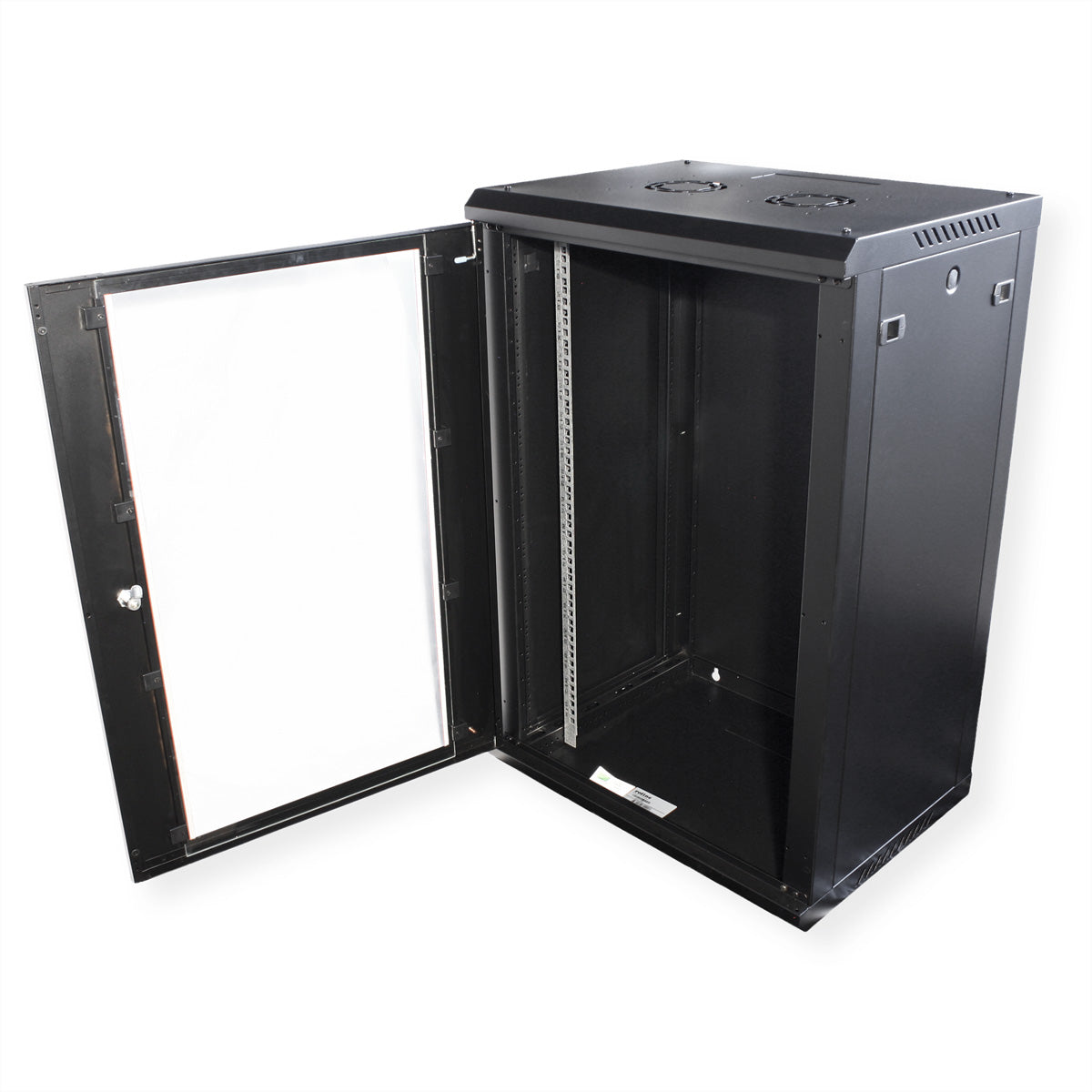 ROLINE Basic Plus – 19" Wandverteiler 18U, IP20, abschliessbar, 600 × 450 × 912 mm, schwarz