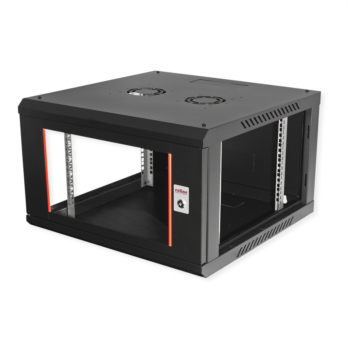 ROLINE Basic Plus – 19" Wandverteiler 6U, IP20, abschliessbar, 600 × 600 × 379 mm, schwarz, Stahl