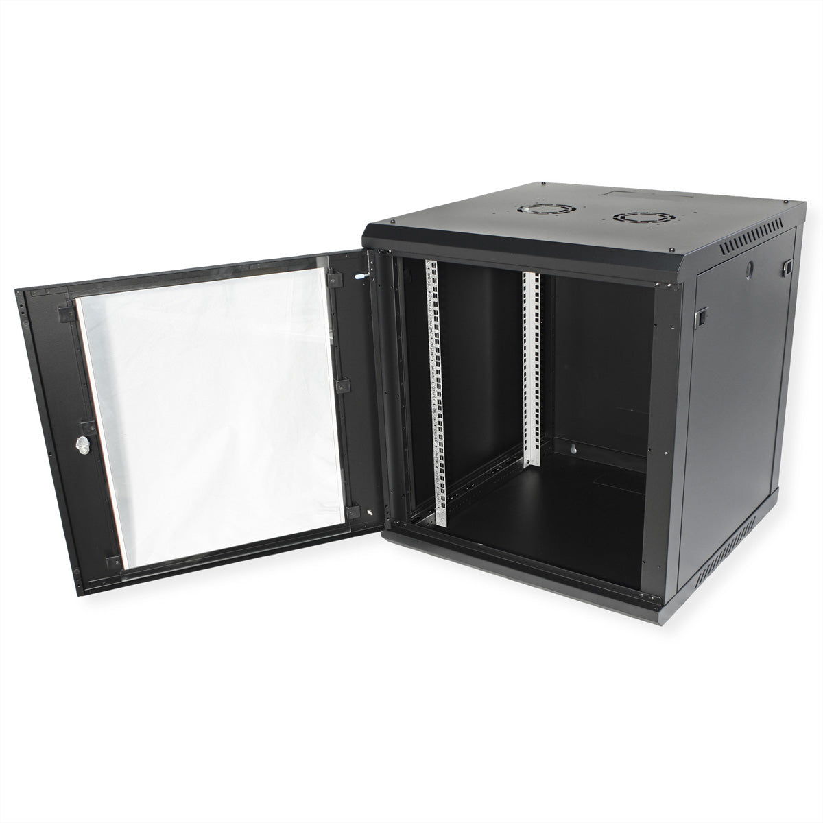 ROLINE Basic Plus – 19" Wandverteiler 12U, IP20, abschliessbar, 600 × 600 × 645 mm, schwarz, Stahl
