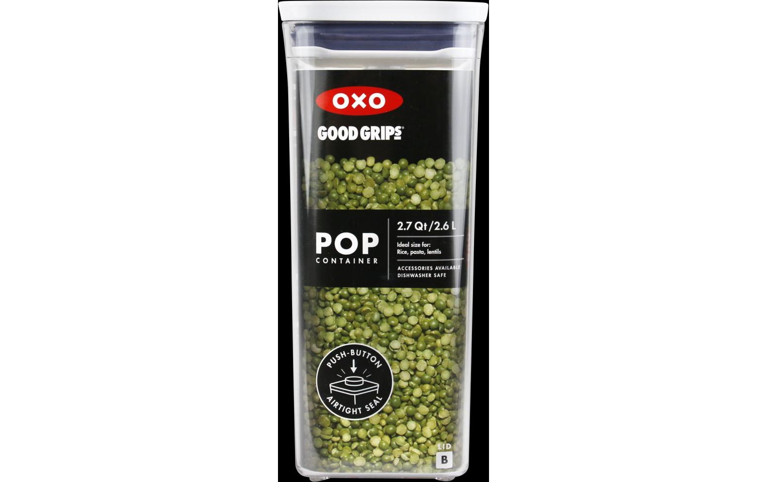 OXO Good Grips Pop – Vorratsdose 2,6 l, 16 × 10,5 × 24 cm, Kunststoff, Transparent