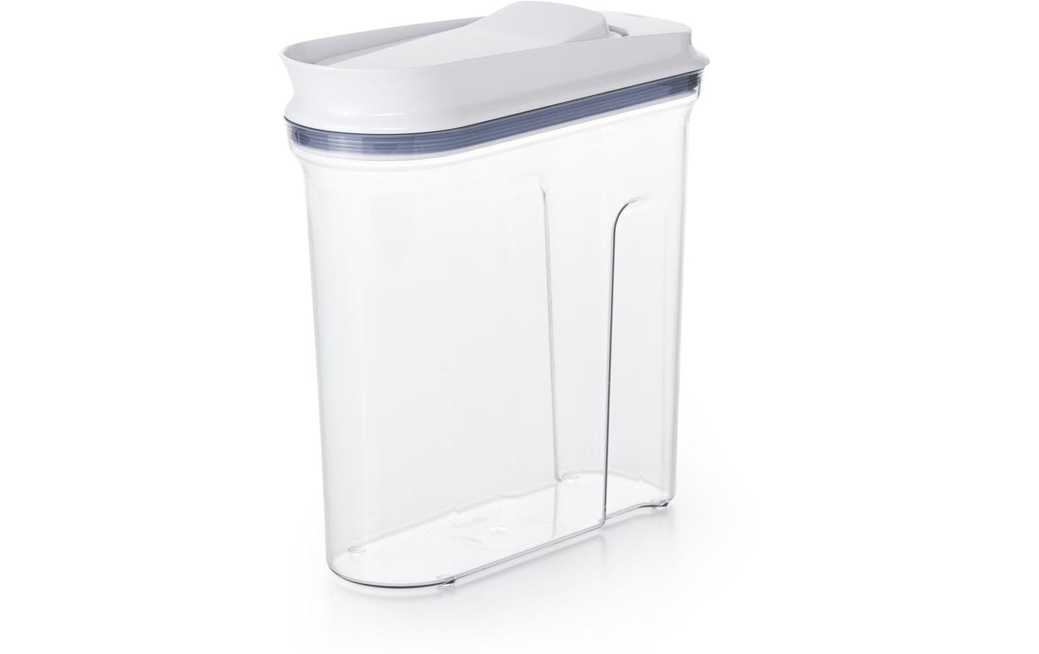 OXO Vorratsdose 3,2 l, 30,5 × 10,1 × 38,1 cm, Polypropylen (PP)/Silikon, Transparent/Weiss