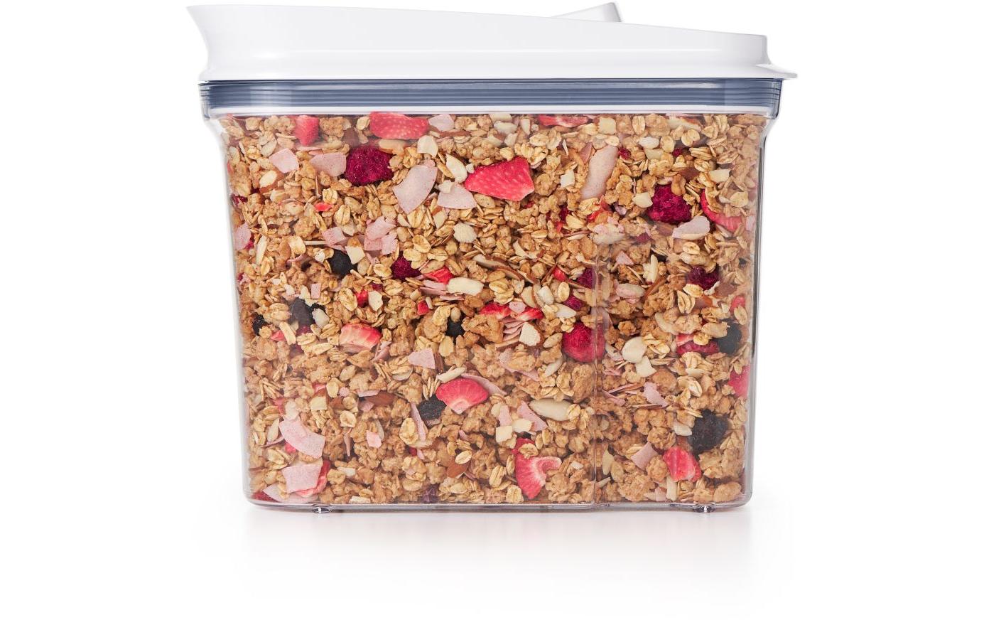 OXO Vorratsdose 2,3 l, 10,2 × 25,4 × 20,3 cm, Polypropylen (PP)/Silikon, transparent/weiss