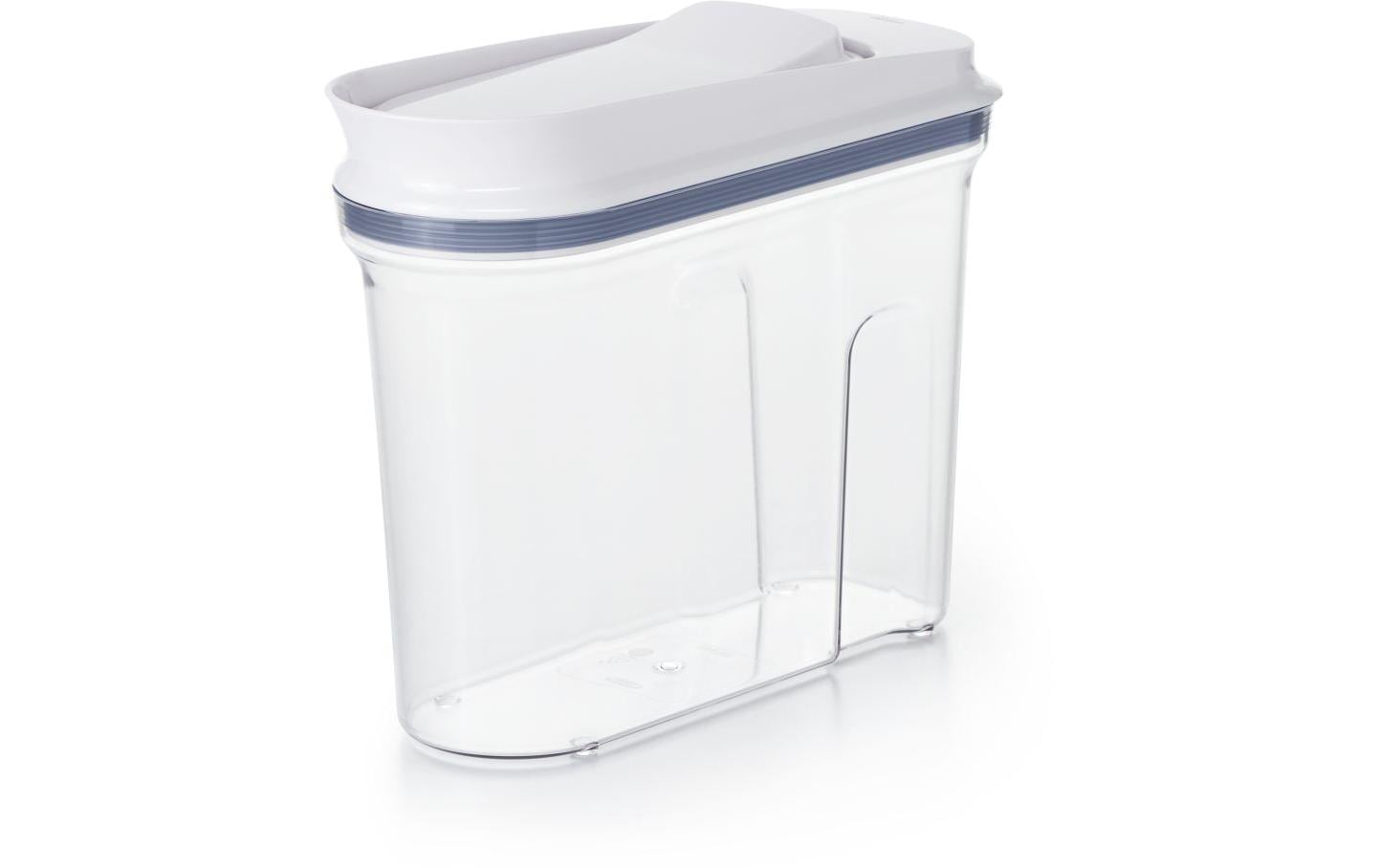 OXO Vorratsdose 2,3 l, 10,2 × 25,4 × 20,3 cm, Polypropylen (PP)/Silikon, transparent/weiss