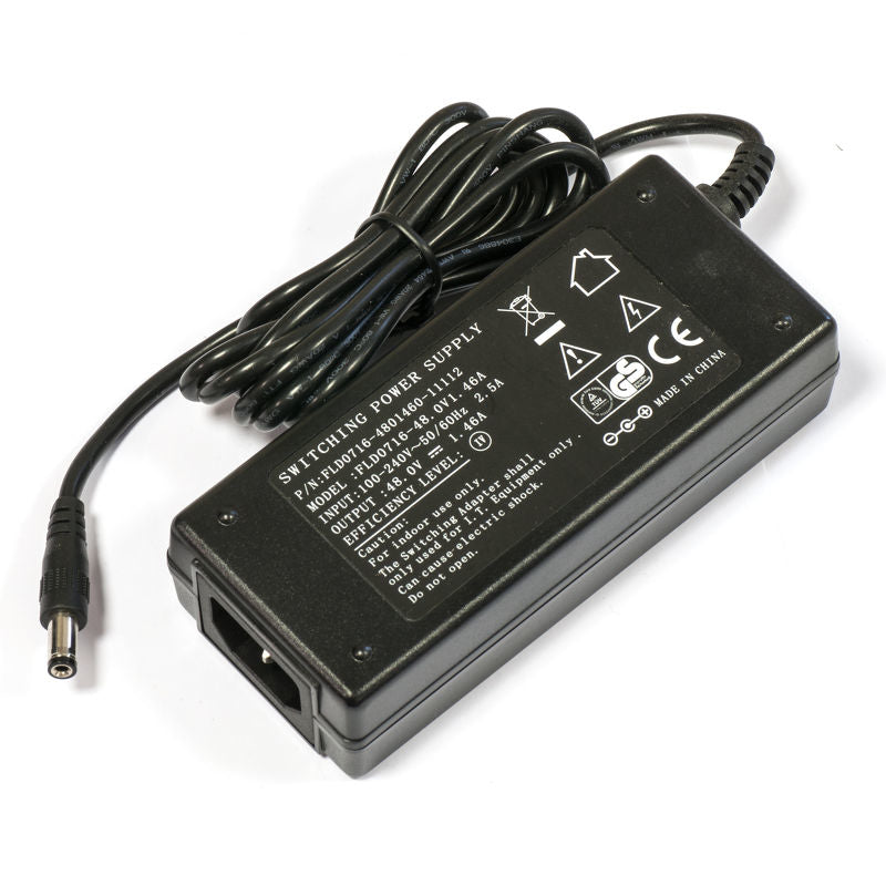 Mikrotik Netzteil 70 W – 48 V, 1,46 A – Eingang 110–240 V AC – für RB800 – schwarz, inkl. AC-Kabel
