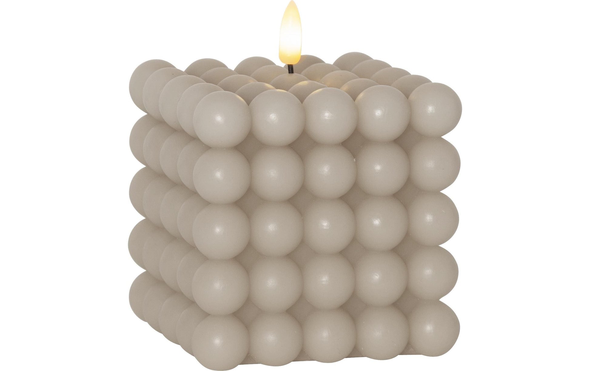 Star Trading LED-Kerze – Ø 10 × 12,5 cm, 0,02 W, Warmweiss, Beige, Timer, Batteriebetrieb
