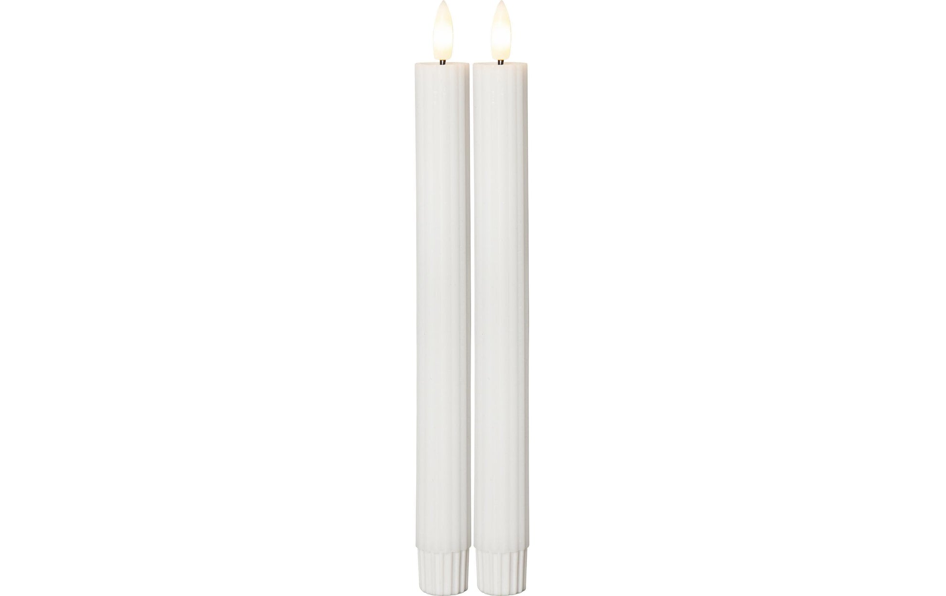 Star Trading LED-Teelicht – 2er Pack, Ø 2,1 × 25 cm, 0,01 W, Warmweiss, Timer, flackernd, Weiss