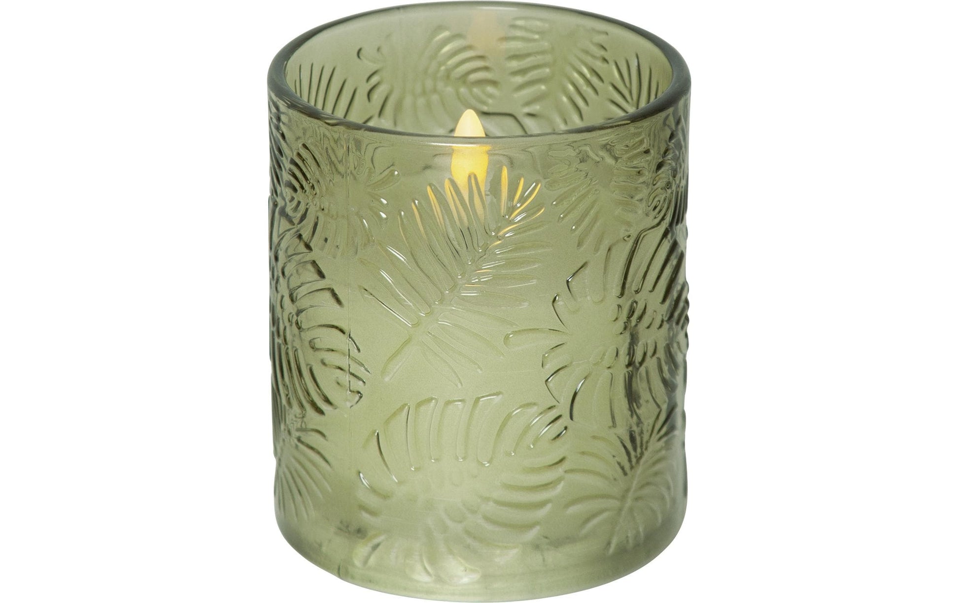 Star Trading LED-Kerze – Ø 8,5 × 10 cm – Glas, Grün