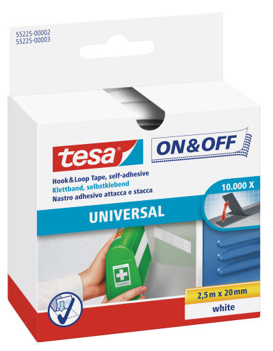 Tesa Montageband – 20 mm × 2,5 m, weiss