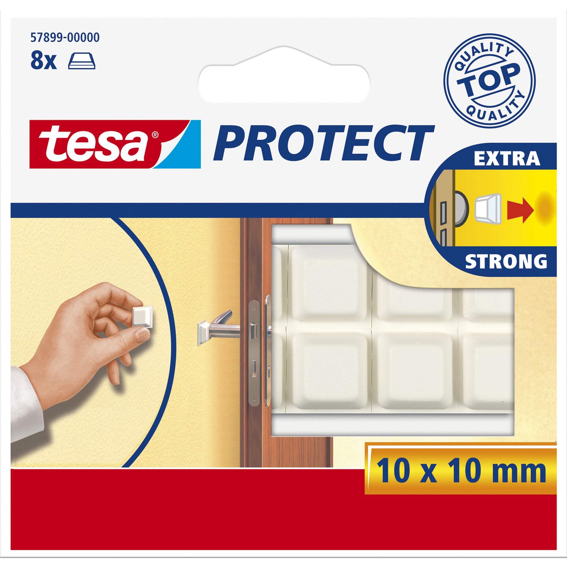 Tesa Protect Haftpunkte – 10 × 10 mm, 8 Stk., weiss