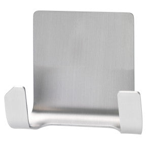 TESA Handtuchhaken (Doppelhaken) – 1-teilig – Klebemontage – 7,1 × 6 × 3,6 cm – Silber – Edelstahl/Kunststoff