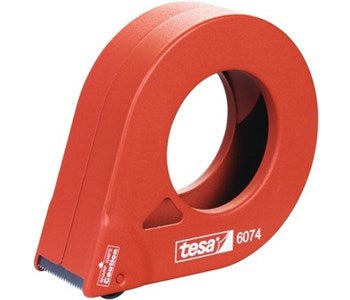 tesa Verpackungsbandabroller – für Rollenbreite bis 38 mm, für Bandlänge bis 66 m, mit Bremse, Metallmesser