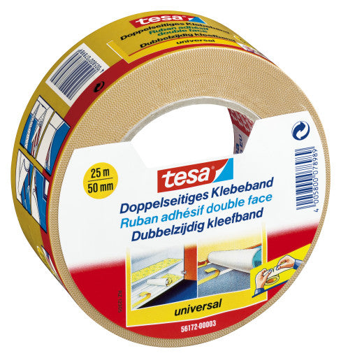 TESA Doppelseitiges Klebeband – 50 mm × 25 m, permanent, 1 Stück