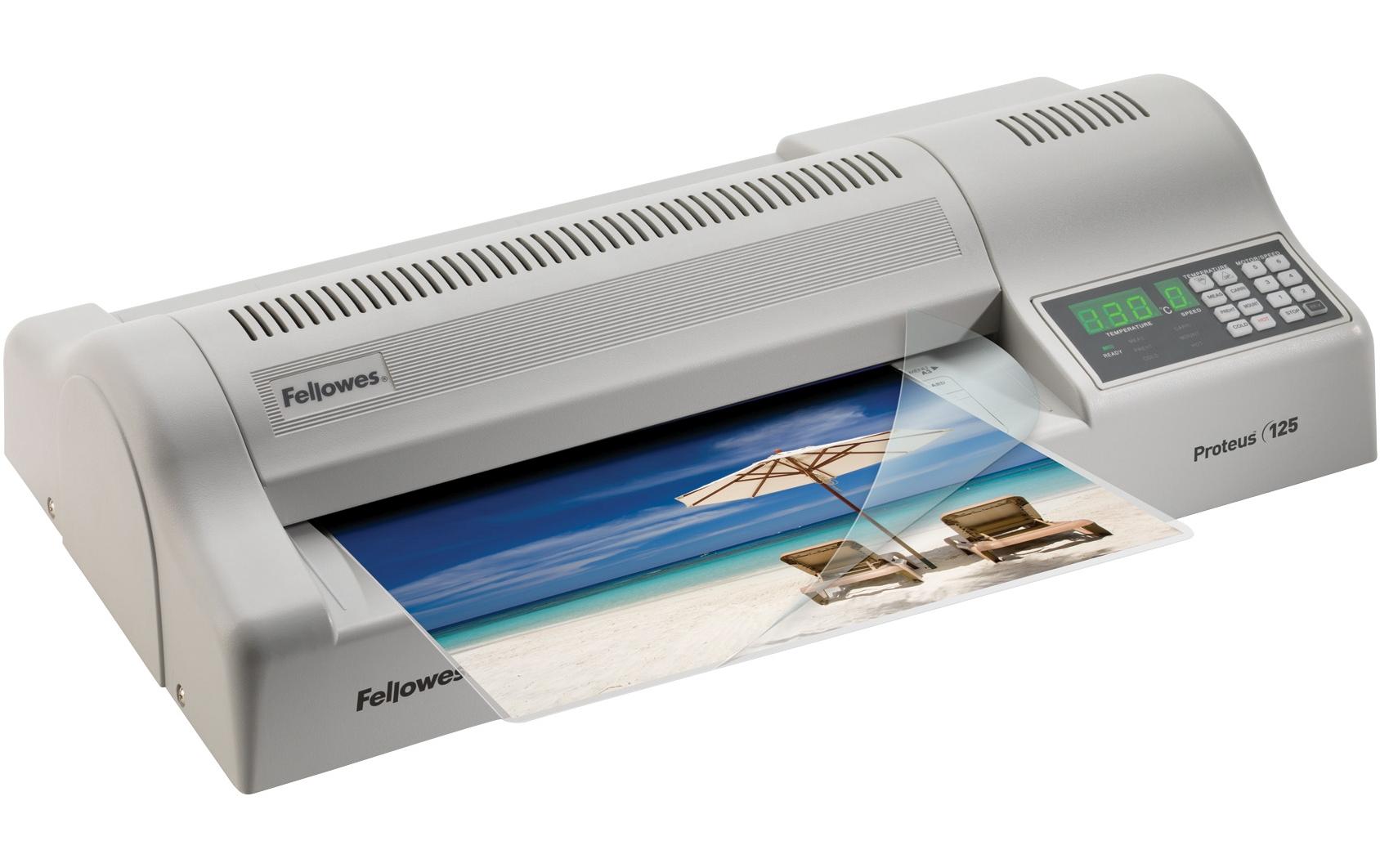 Fellowes Proteus Laminiergerät A3 – 6-Rollen, 250 µm, Kaltlamination, Aufheizzeit 3 Min., Grau