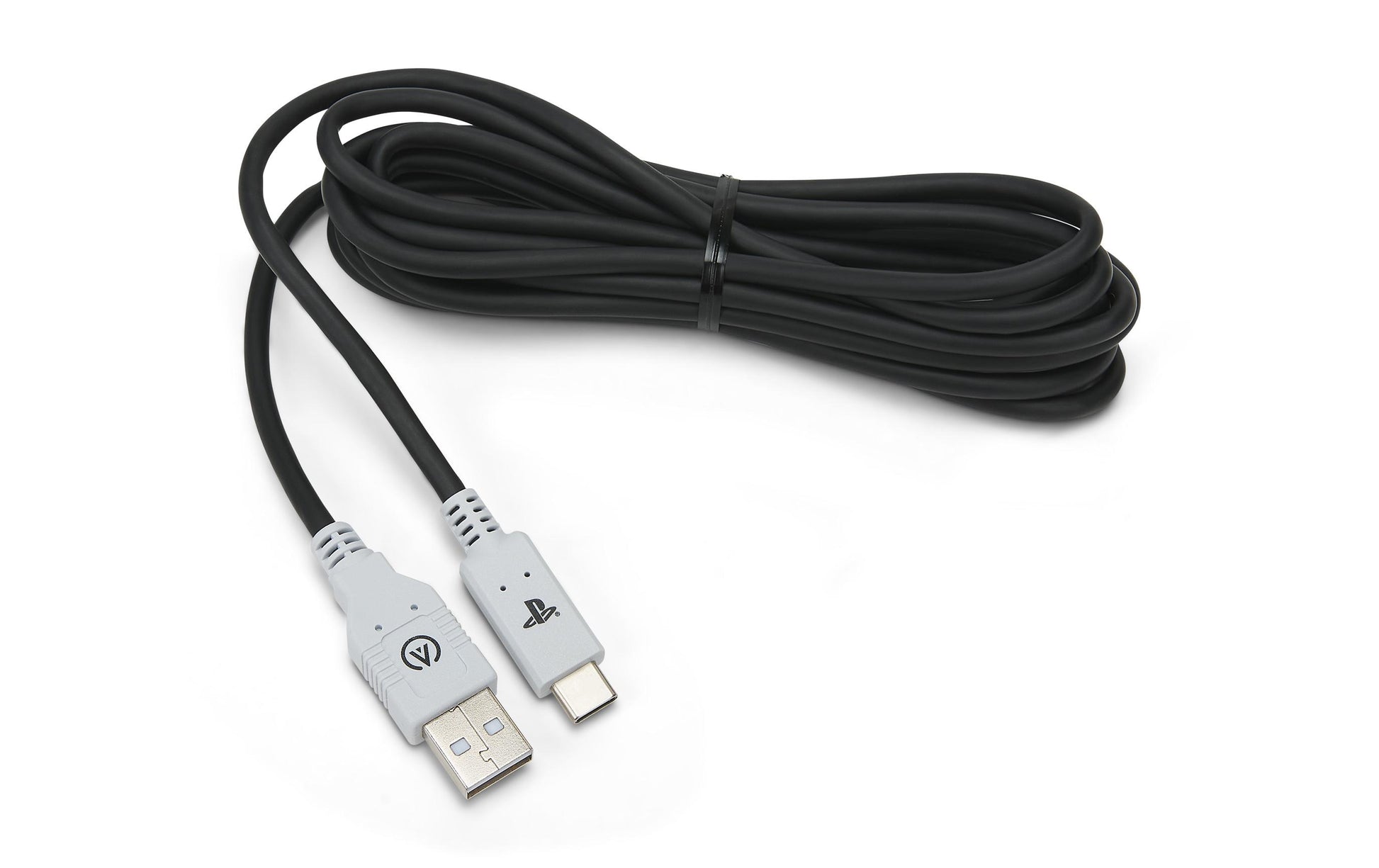 PowerA USB-Kabel – USB-A auf USB-C – 3 m – Klettband – Schwarz – für PlayStation 5