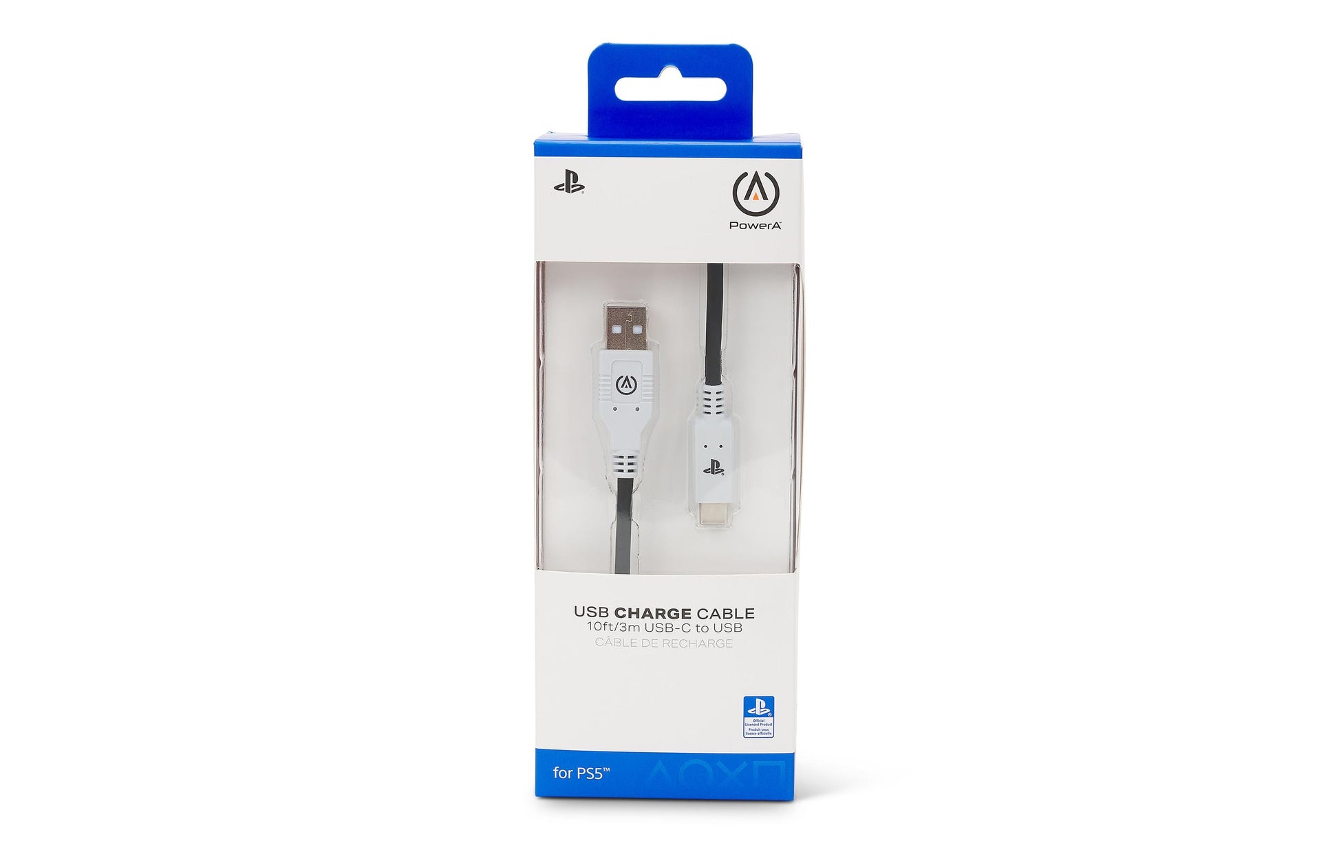 PowerA USB-Kabel – USB-A auf USB-C – 3 m – Klettband – Schwarz – für PlayStation 5