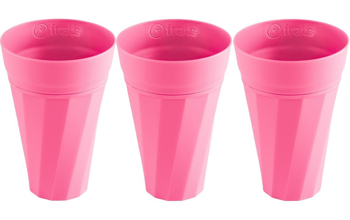 Frats Trinkbecher – 3er Set, 300 ml, Ø 11 cm, H 14,5 cm, Kunststoff, Rosa, spülmaschinenfest