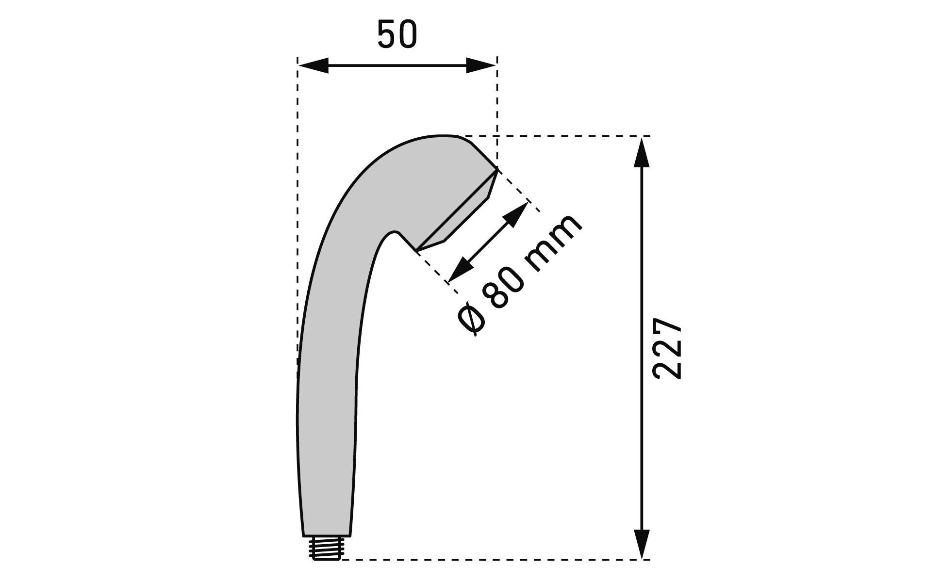 Diaqua Handbrause Gerda – Ø8 cm, 22,7 cm, Kunststoff (ABS/POM/TPE), Anschluss G1/2, Chrom