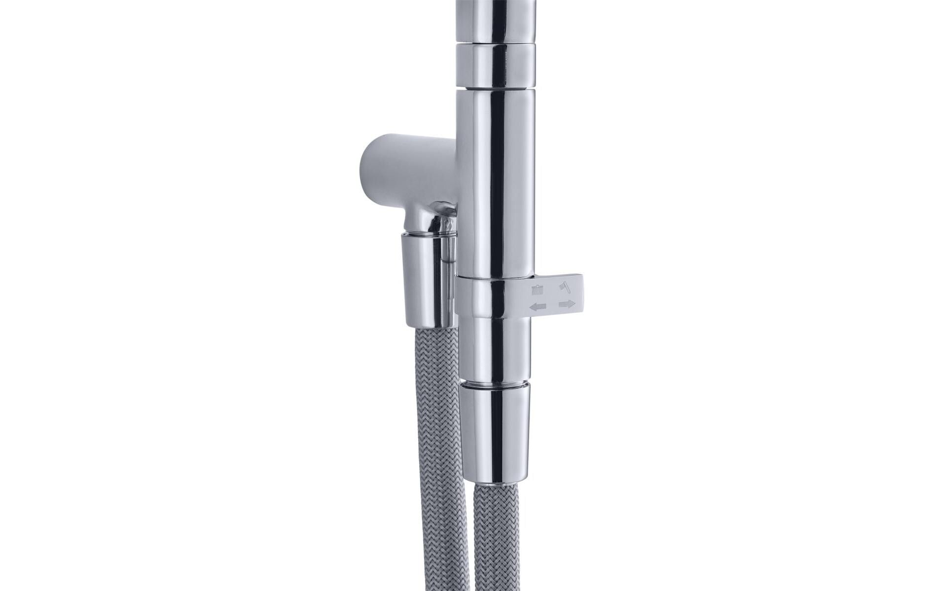 Diaqua Duschsystem Ymir Turn – 115 cm, Metall/Kunststoff, Wandmontiert, Chrom