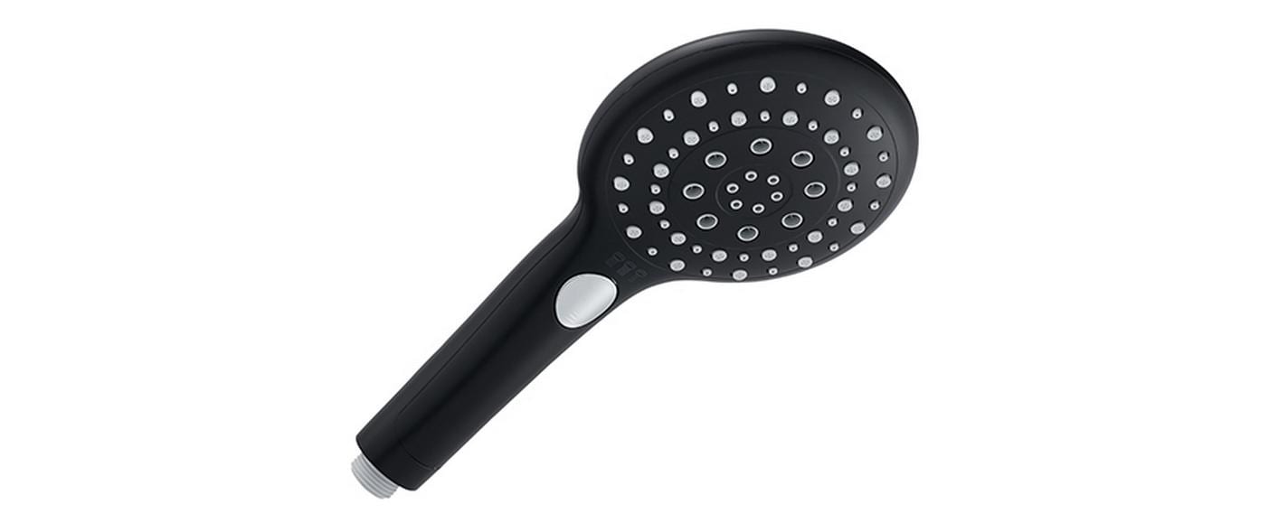Diaqua Duschbrause Dike PCR – Ø12,9 cm, ABS/Polyoxymethylen (POM)/Silikon, Anschluss G1/2, Schwarz matt