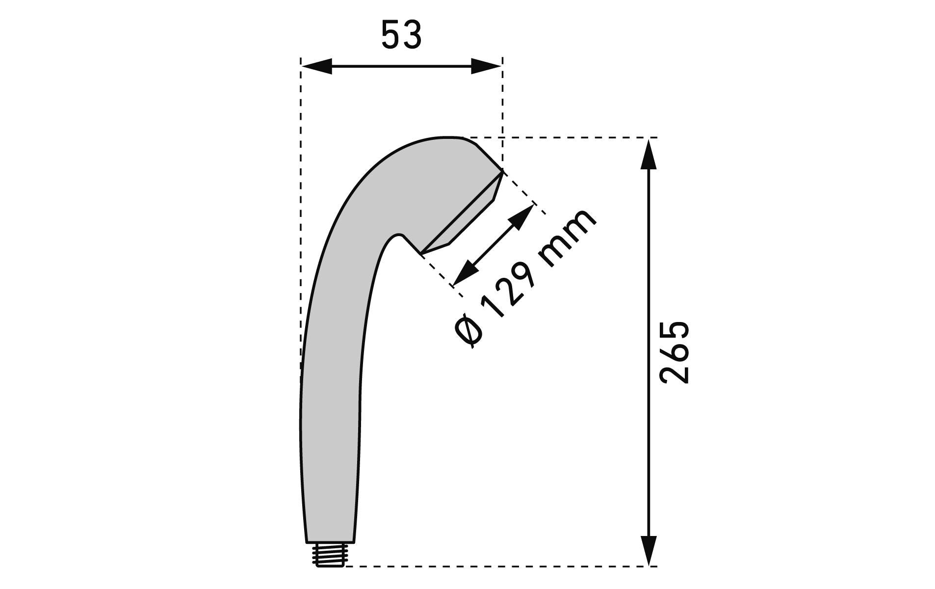 Diaqua Duschbrause Dike PCR – Ø12,9 cm, ABS/Polyoxymethylen (POM)/Silikon, Anschluss G1/2, Schwarz matt