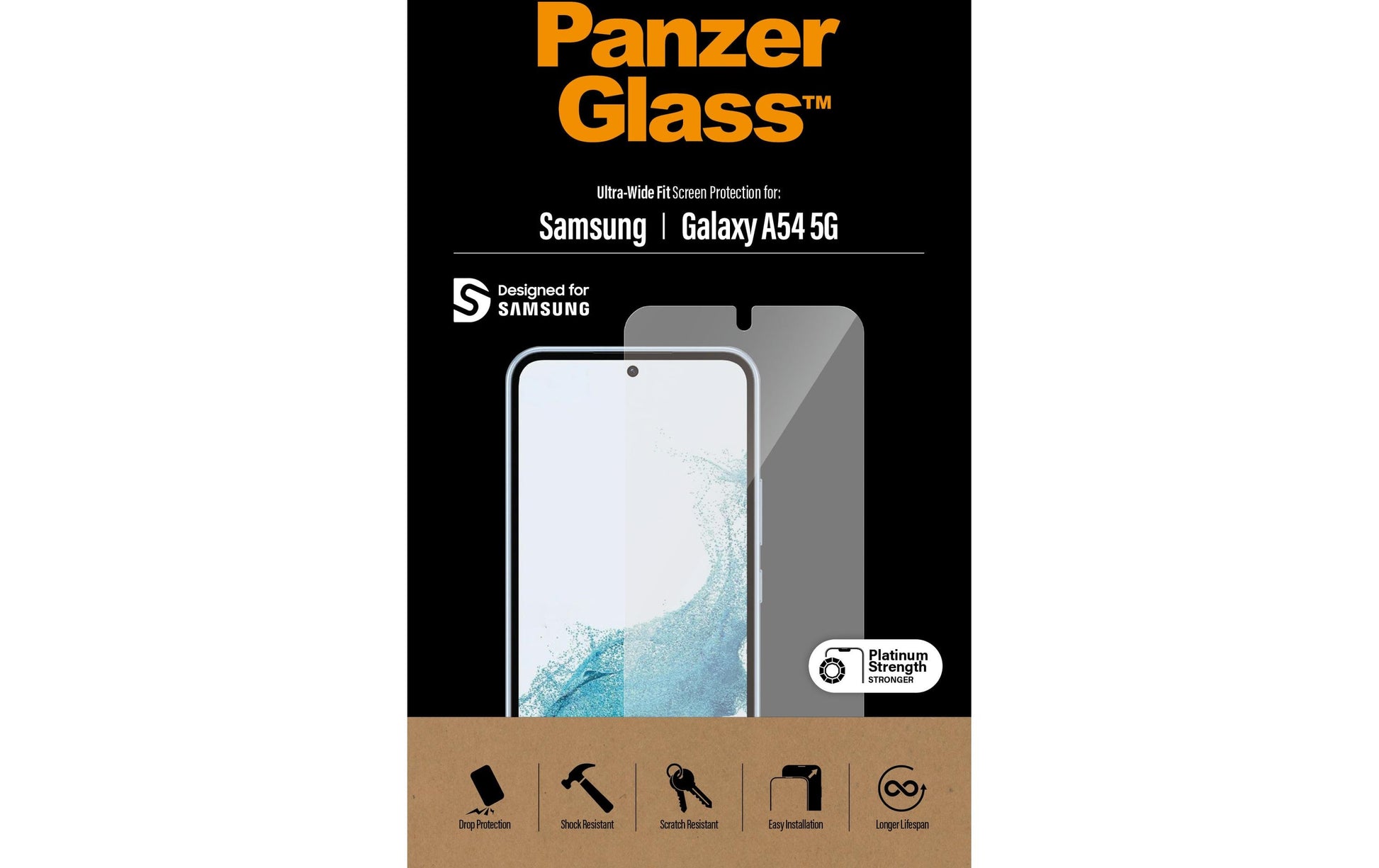 PanzerGlass Displayschutzglas – für Samsung Galaxy A54 5G, Hartglas, Transparent