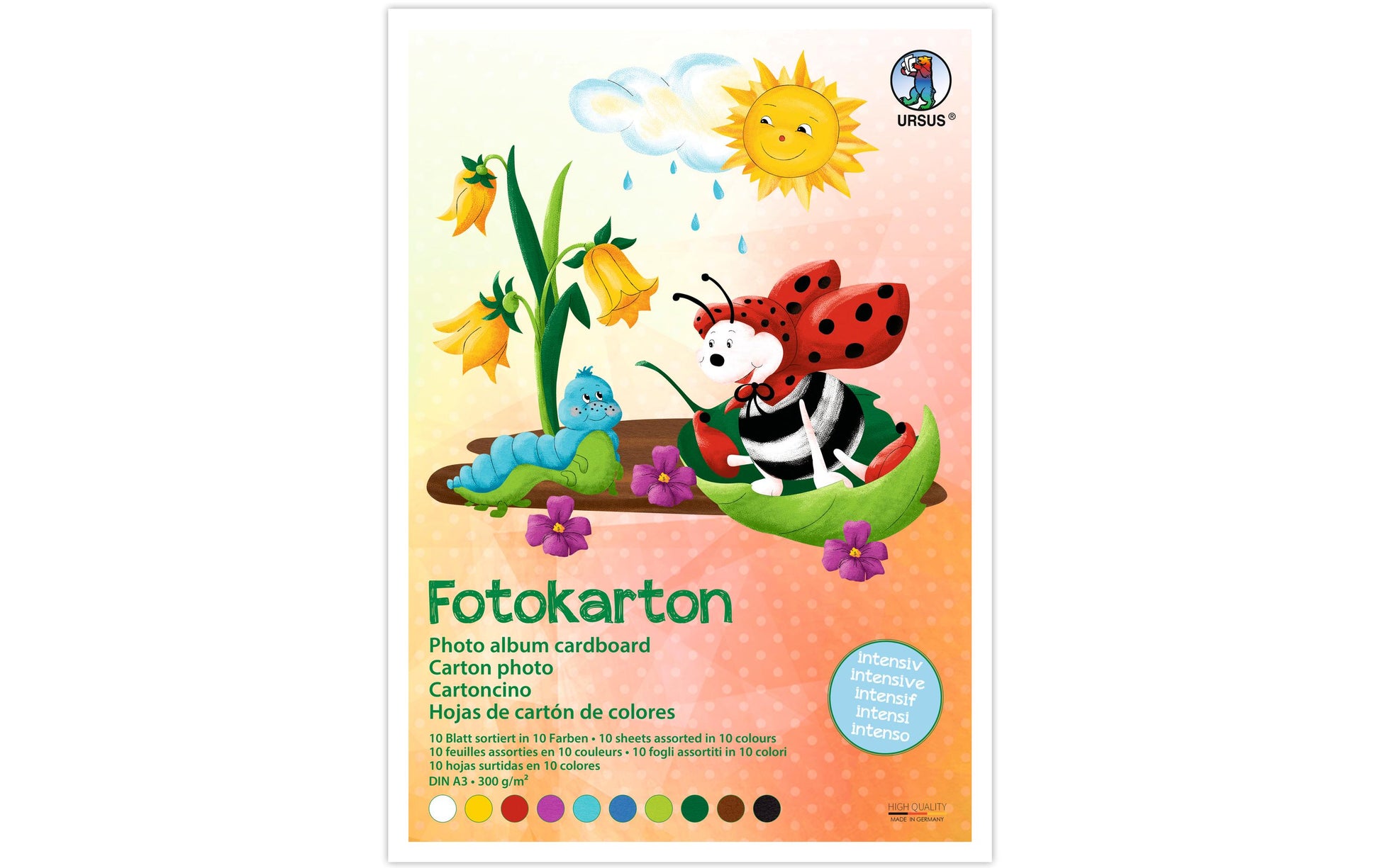 URSUS Fotokarton – A3, mehrfarbig, 300 g/m² – 10 Blatt