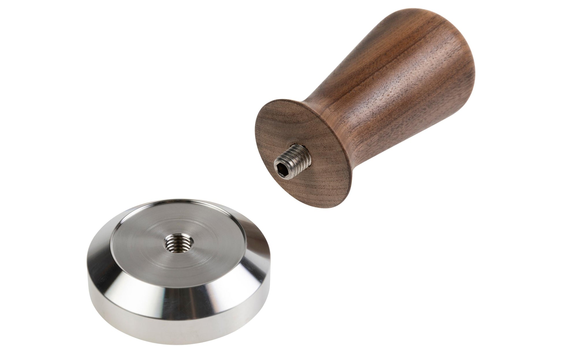 Furber. Furber – Stampfer Ø 5,8 × 5,8 cm, Edelstahl/Walnuss, Dunkelbraun/Silber