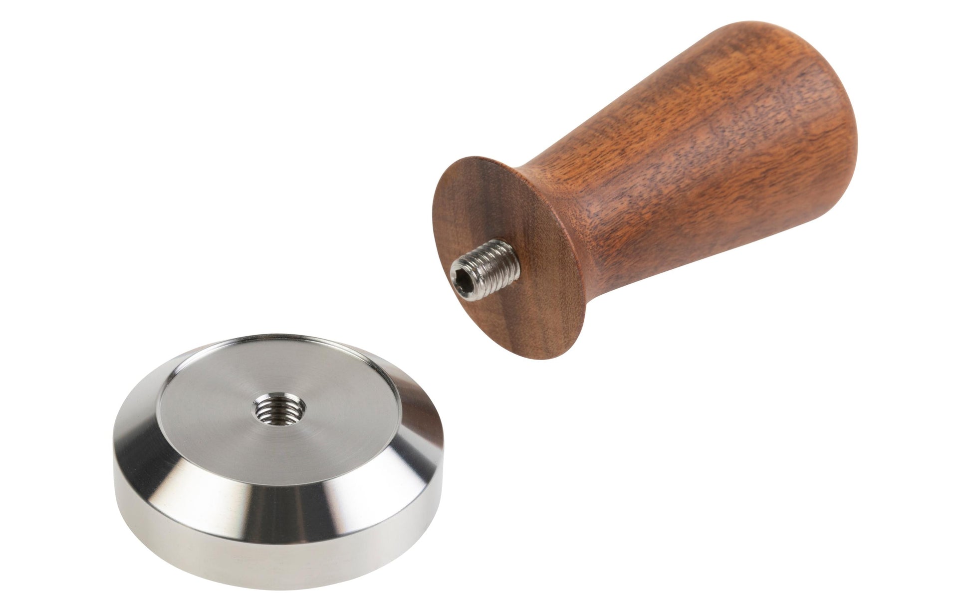Furber. FURBER – Tamper Ø 5,3 × 5,3 cm, Akazienholz/Edelstahl, Braun/Silber